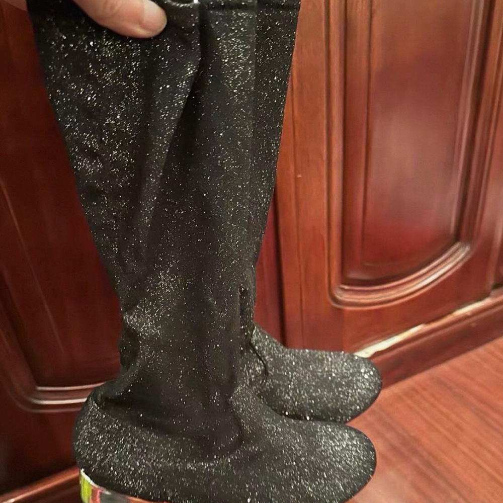 Sparkly Black Kids Boots